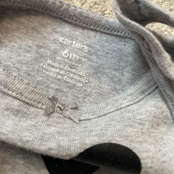 Carter's girls size 6 months tank top onesie black glitter heart love - Picture 4 of 5